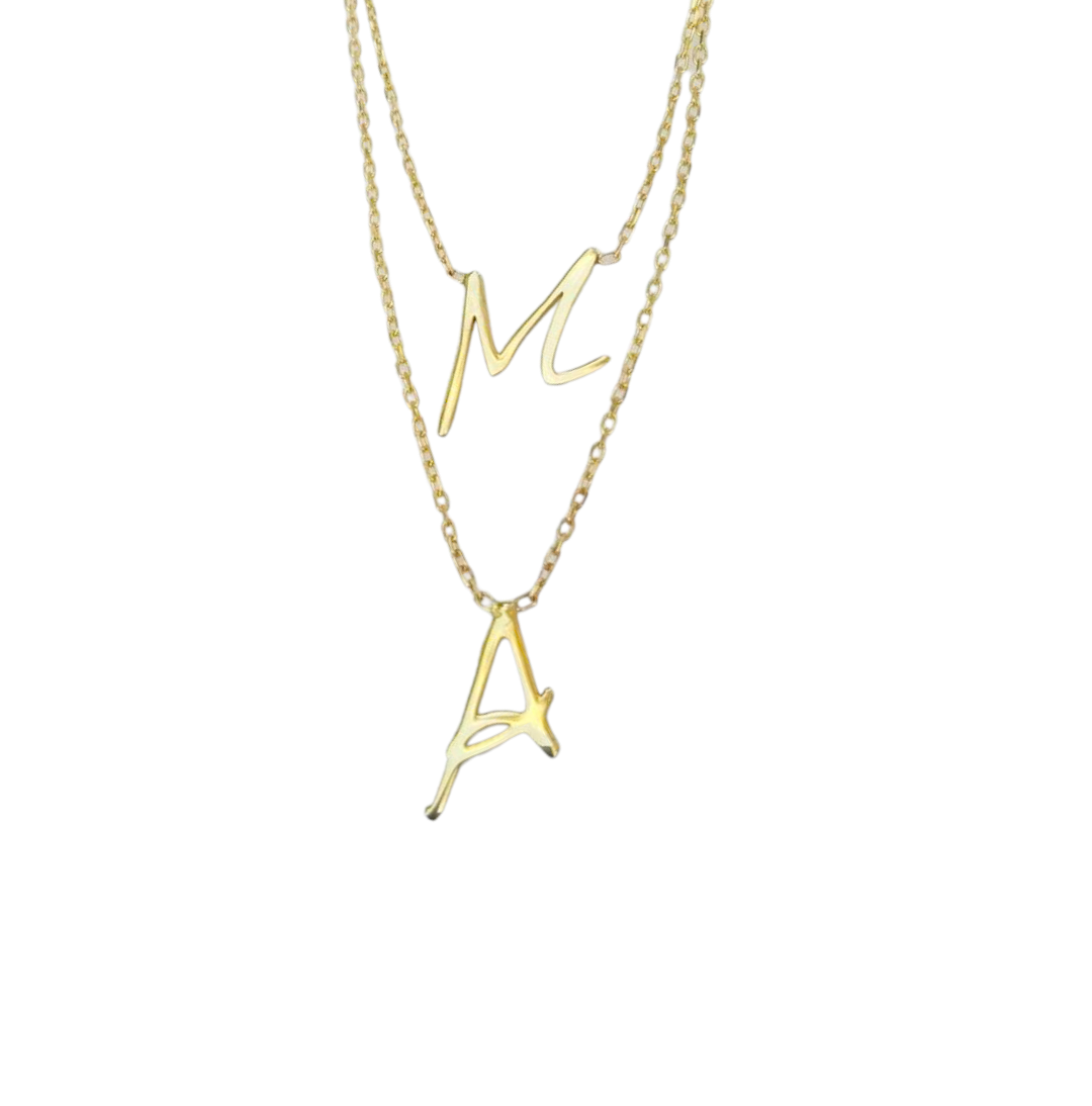 Real gold deals letter necklace