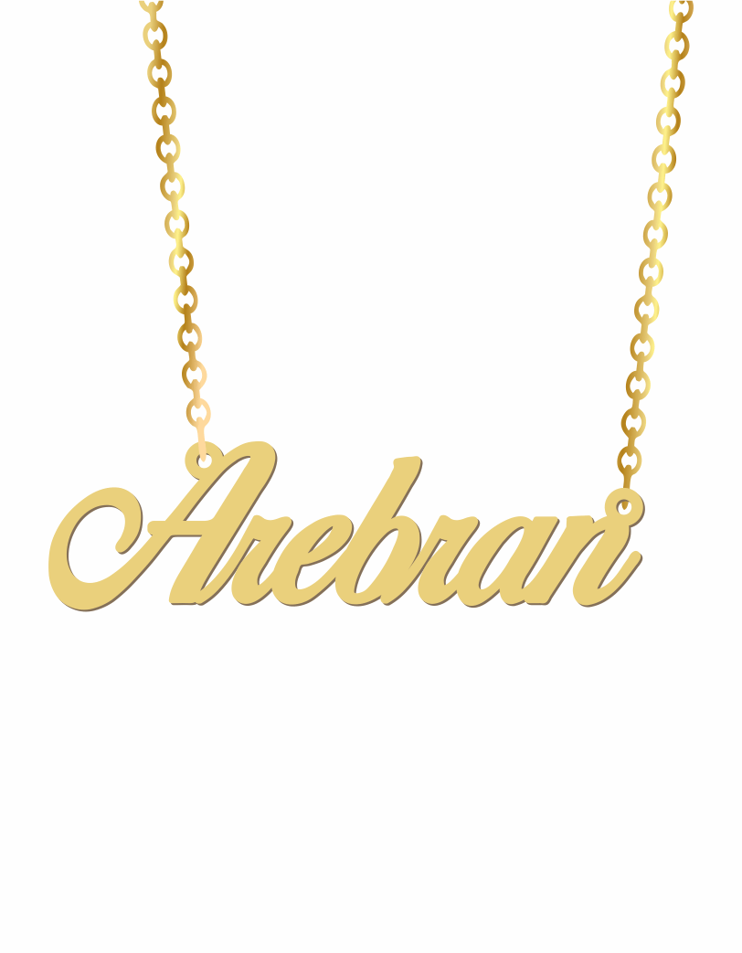 Yellow gold deals name necklace