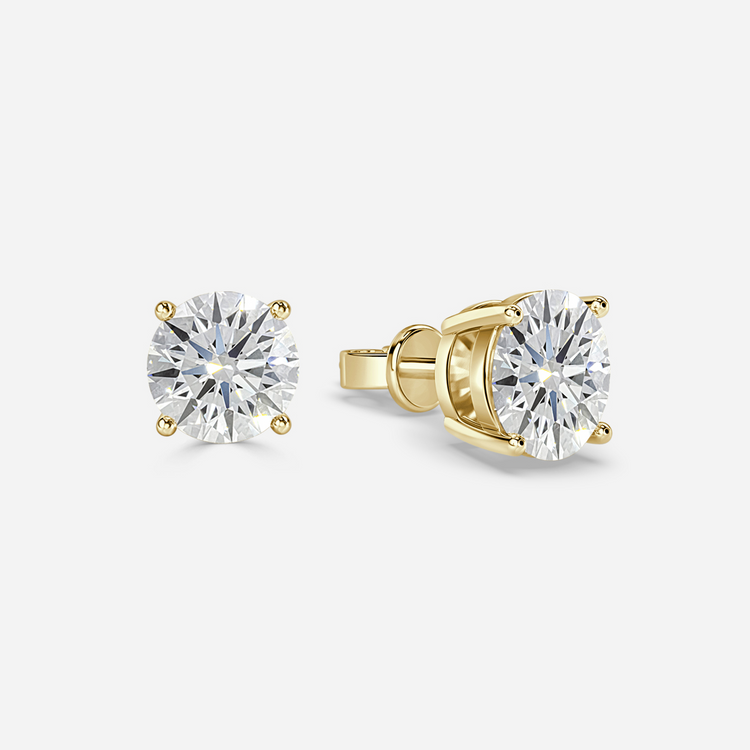 Diamond Solitaire Stud Earrings