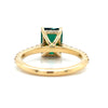 Olivia – Green Emerald Solitaire with Hidden Halo and Pavé Band