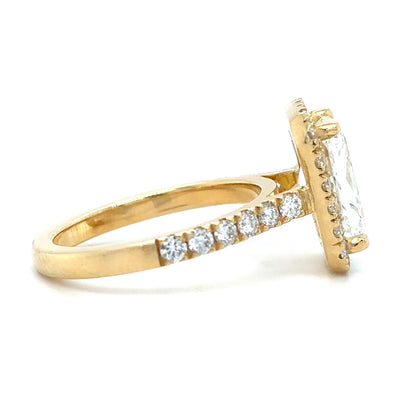 Matilda- Radiant Halo with Pavé Half Set Band