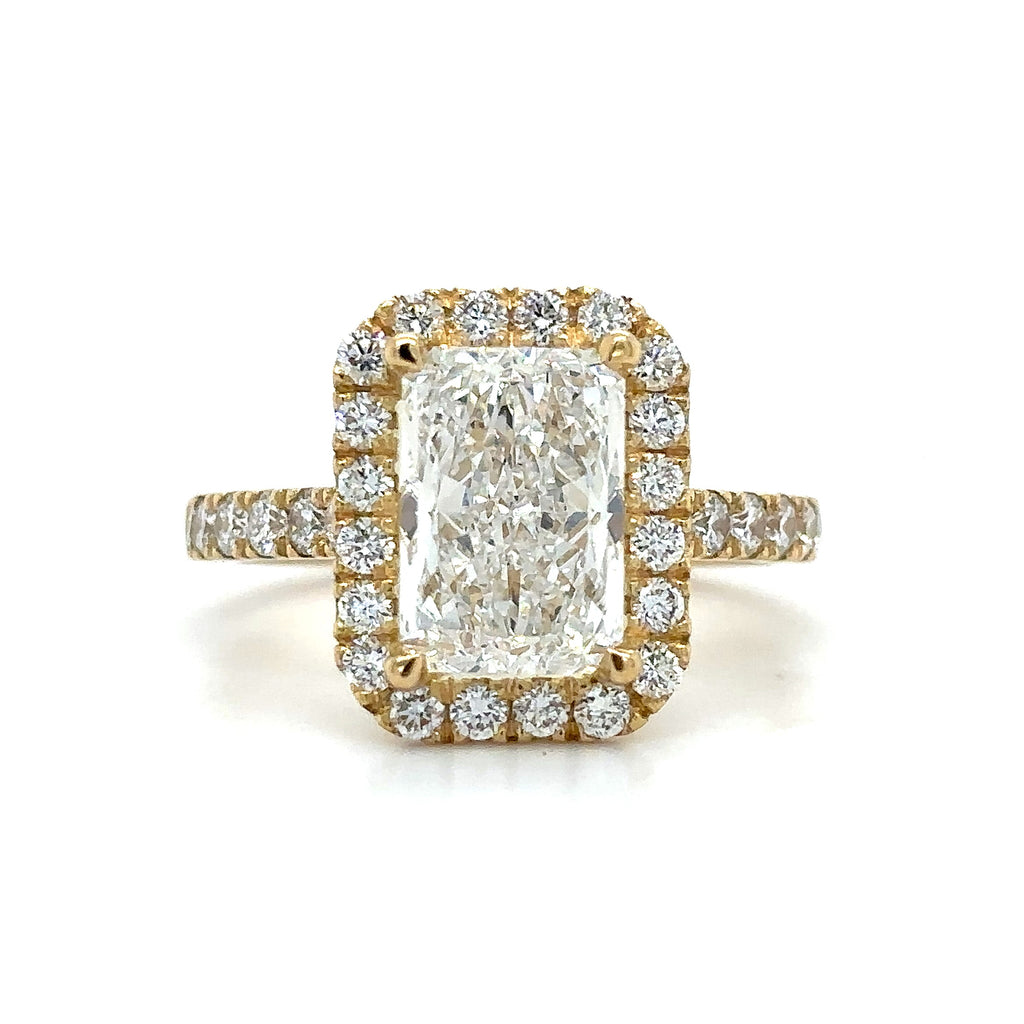 Matilda- Radiant Halo with Pavé Half Set Band