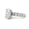 Lexie – Oval Solitaire with Hidden Halo and wide Pavé