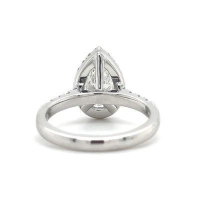 Bonnie - Pear Halo with Pavé Half Set Band