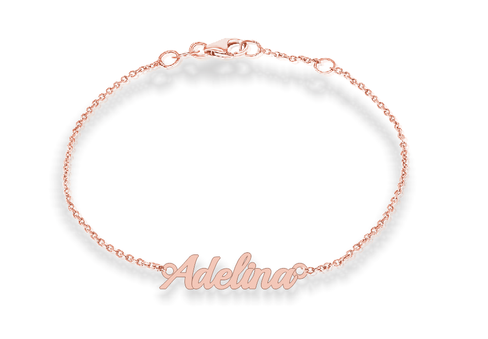 Adelina Rose Gold Name Bracelet