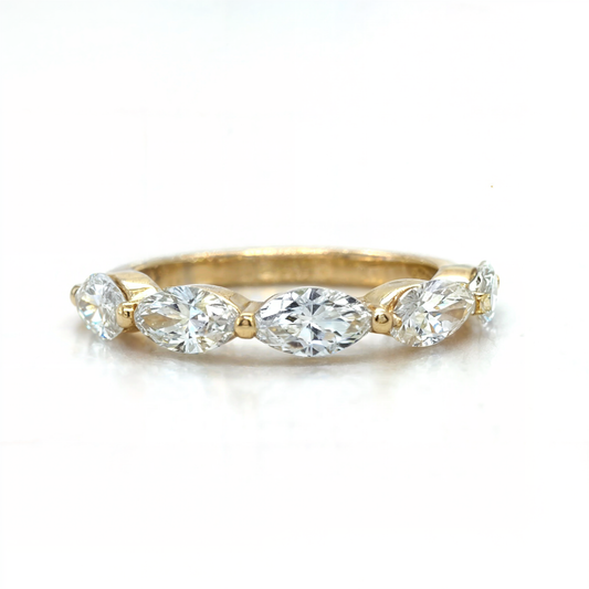 Alma - Marquise Half Eternity Wedding Ring