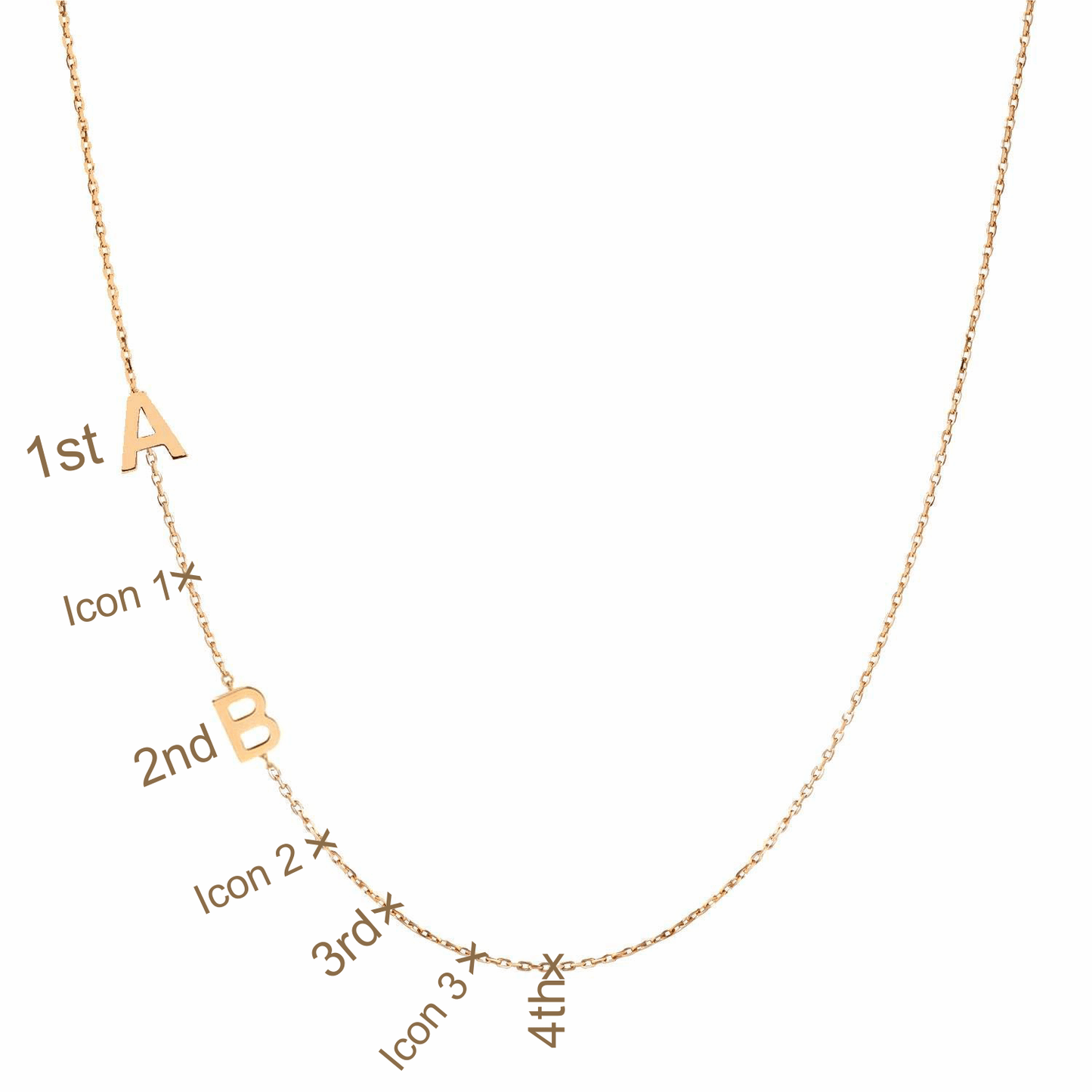 9k Gold Sideway Initial Necklace - Prime & Pure