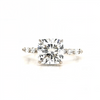 Selena – Cushion Solitaire with Hidden Halo - Marquise and Round Side Stones Band