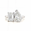 Dina – Toi et Moi Ring Pear cut and Emerald cut Engagement Ring