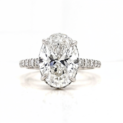 Maia – Oval Solitaire with Hidden Halo and Pavé