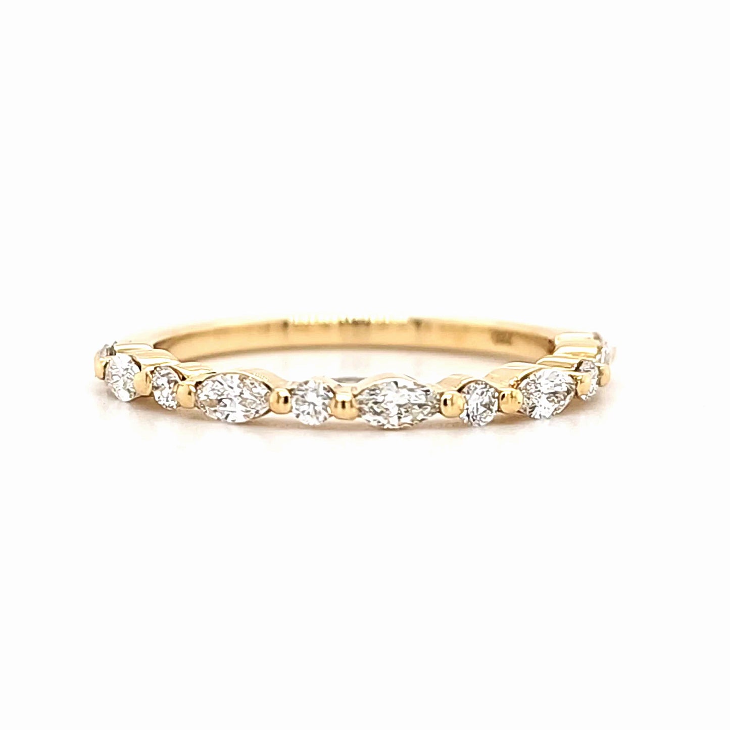 Eden - Round and Marquise Stones Wedding Ring