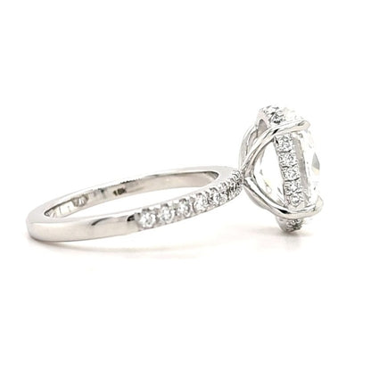 Maia – Oval Solitaire with Hidden Halo and Pavé