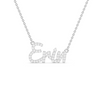 18k White Gold & Diamonds Name Necklace - Prime & Pure