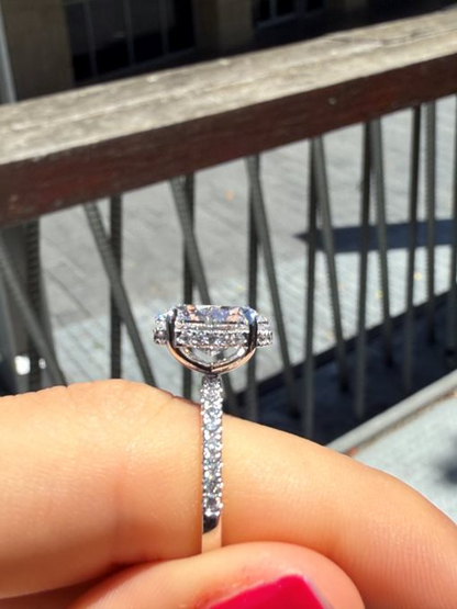 Maia – Oval Solitaire with Hidden Halo and Pavé