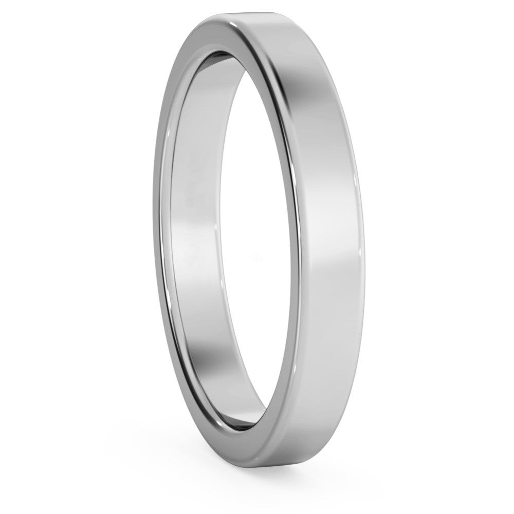 Flat Wedding Ring - 3mm width - Prime & Pure