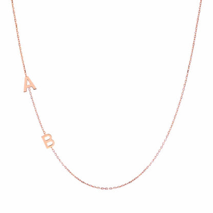 9k Gold Sideway Initial Necklace - Prime & Pure