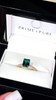 Olivia – Green Emerald Solitaire with Hidden Halo and Pavé Band