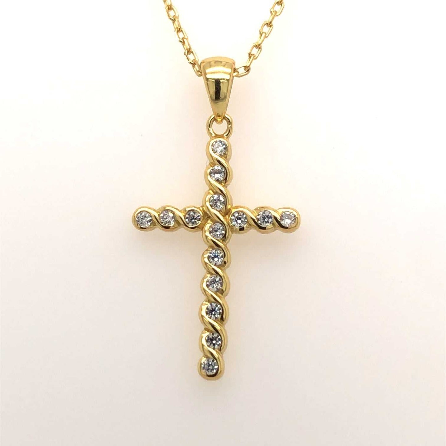 Gold Plated Zirconia Cross - Prime & Pure