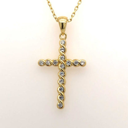 Gold Plated Zirconia Cross - Prime & Pure