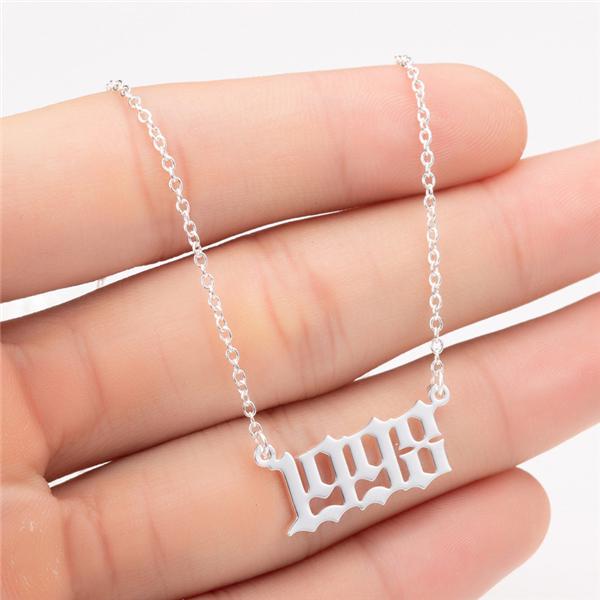 Prime & Pure 9K White Gold Birthyear Necklace 1998 - Prime & Pure