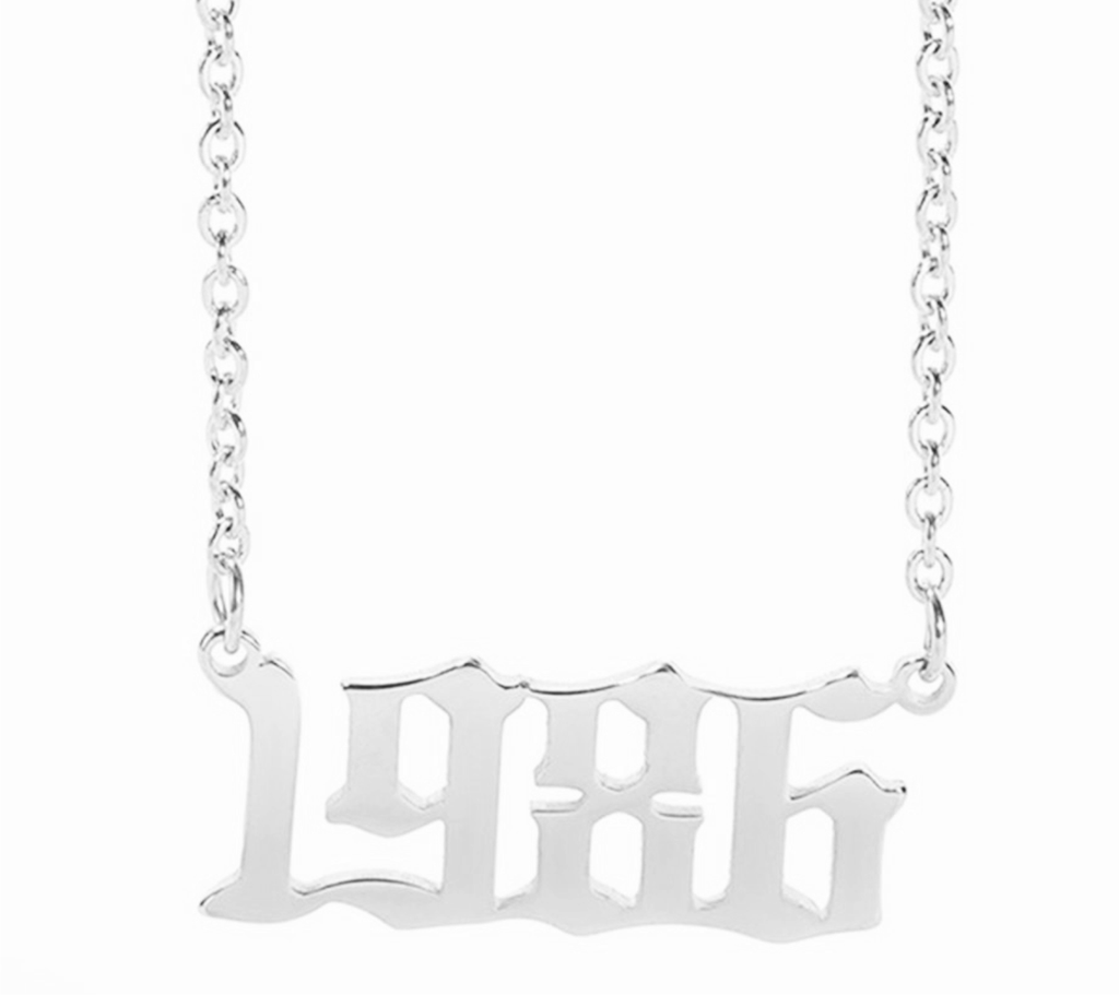 Prime & Pure 9K White Gold Birthyear Necklace 1986 - Prime & Pure