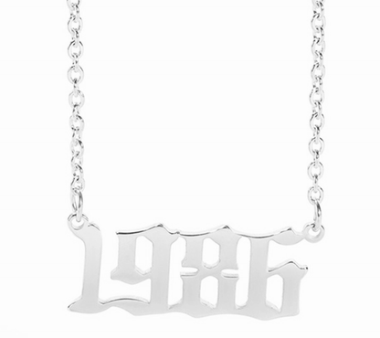 Prime & Pure 9K White Gold Birthyear Necklace 1986 - Prime & Pure