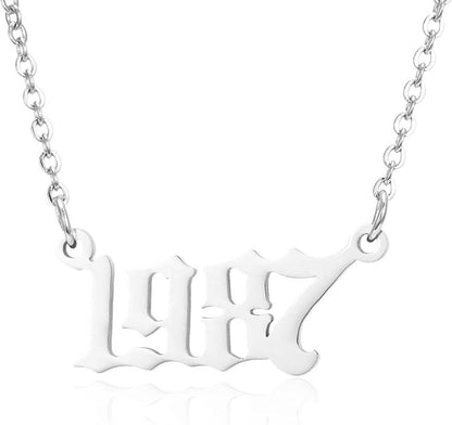 Prime & Pure Sterling Silver Birthyear Necklace 1987 - Prime & Pure