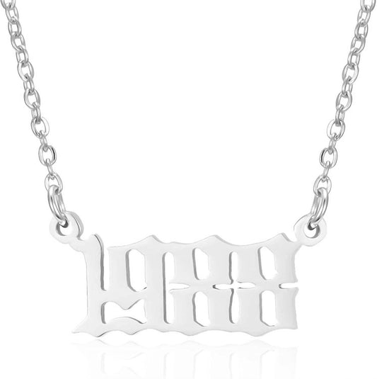 Prime & Pure 9K White Gold Birthyear Necklace 1988 - Prime & Pure