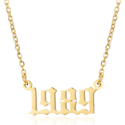 Prime & Pure 9K Yellow Gold Birthyear Necklace 1989 - Prime & Pure