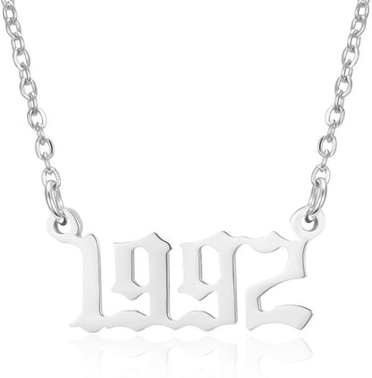 Prime & Pure 9K White Gold Birthyear Necklace 1992 - Prime & Pure