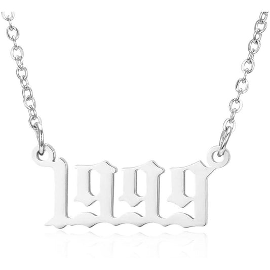 Prime & Pure 9K White Gold Birthyear Necklace 1999 - Prime & Pure