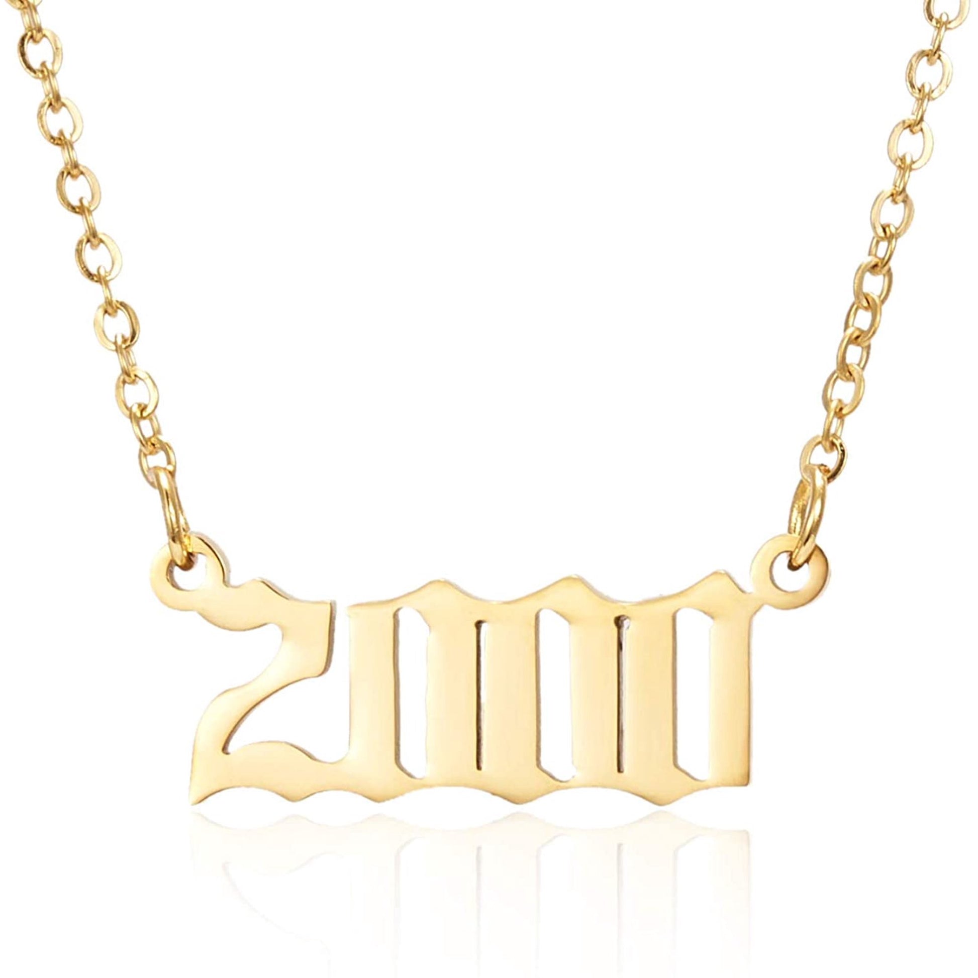 Prime & Pure 9K Yellow Gold Birthyear Necklace 2000 - Prime & Pure