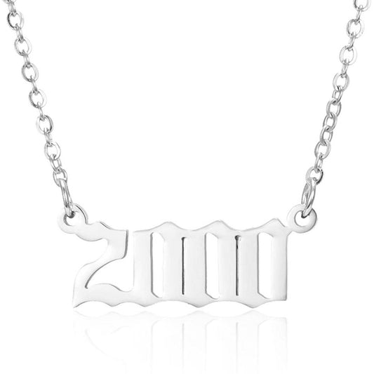 Prime & Pure 9K White Gold Birthyear Necklace 2000 - Prime & Pure