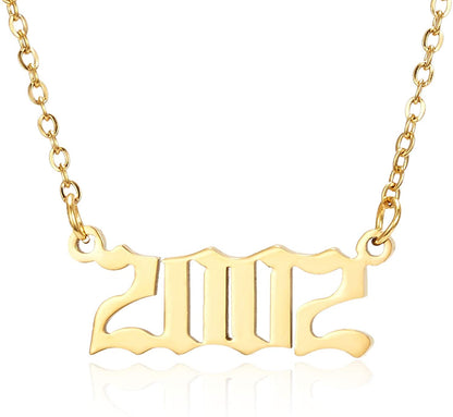 Prime & Pure 9K Yellow Gold Birthyear Necklace 2002 - Prime & Pure