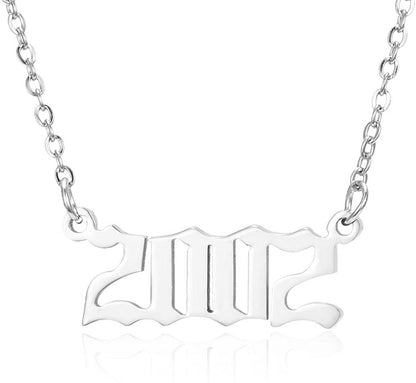 Prime & Pure 9K White Gold Birthyear Necklace 2002 - Prime & Pure