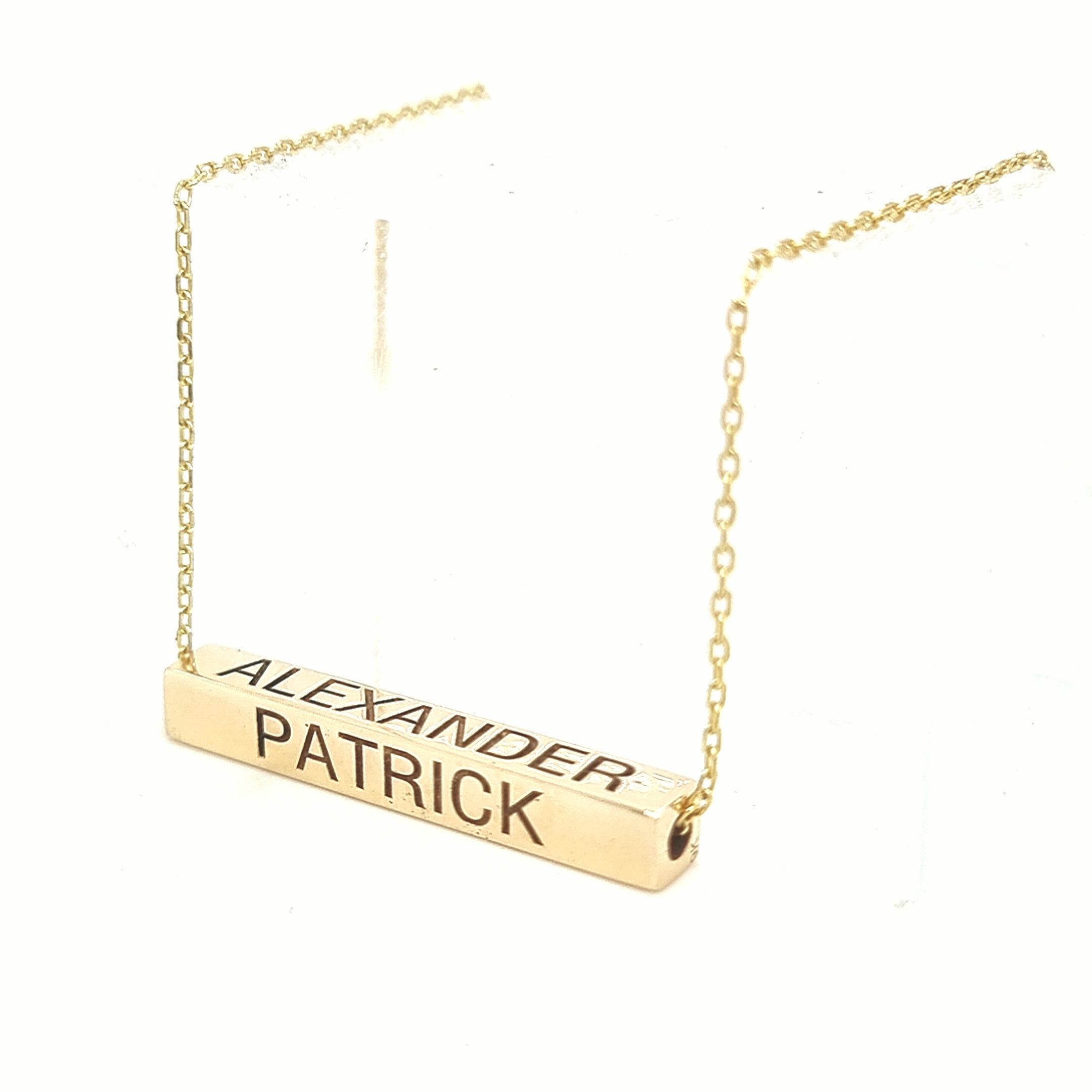 Horizontal rectangle store pendant necklace