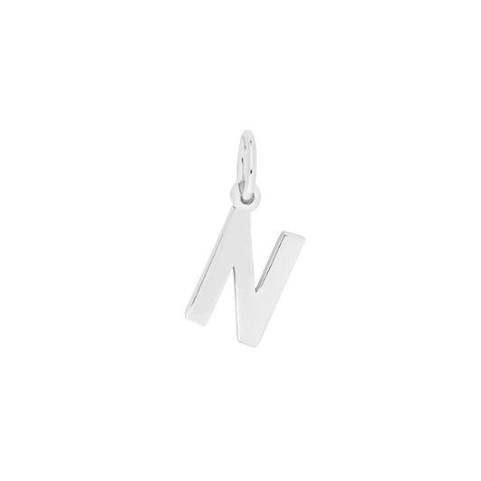 Prime & Pure Sterling Silver Initial Pendant Letter N - Prime & Pure