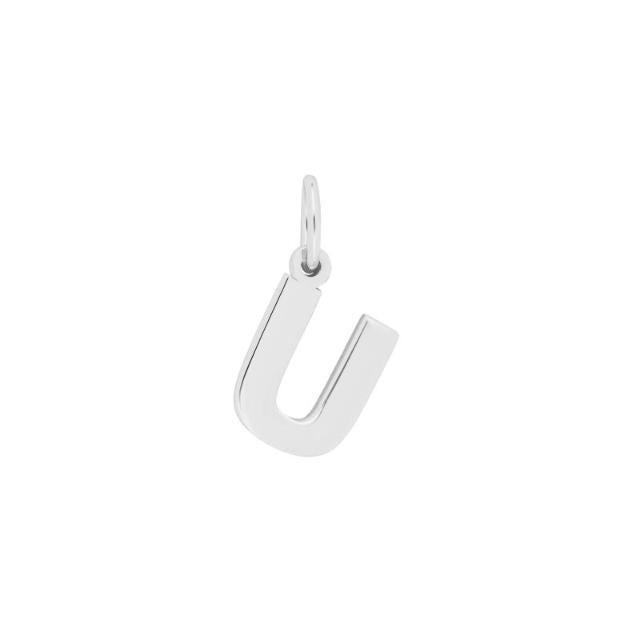 Prime & Pure 9K White Gold Initial Pendant Letter U - Prime & Pure