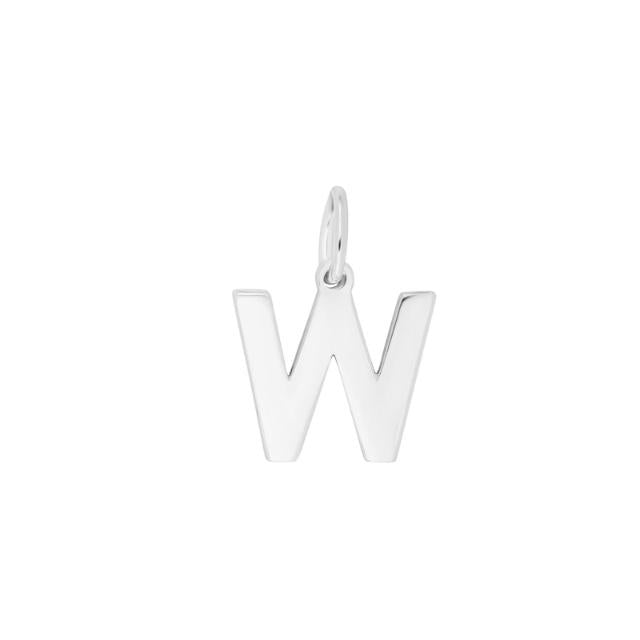 Prime & Pure Sterling Silver Initial Pendant Letter W - Prime & Pure