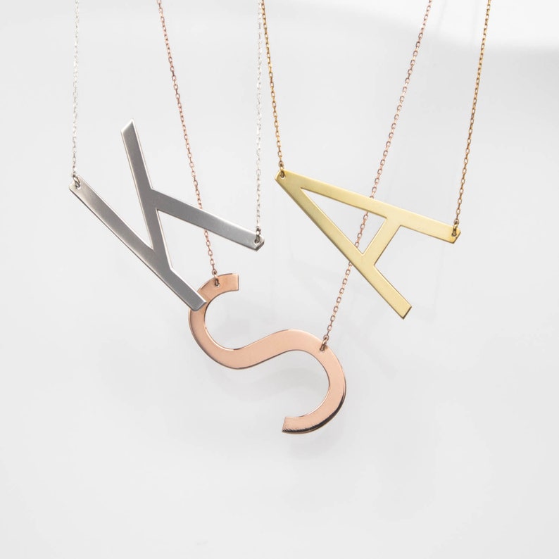 Sideway Big Letter Necklace - Prime & Pure