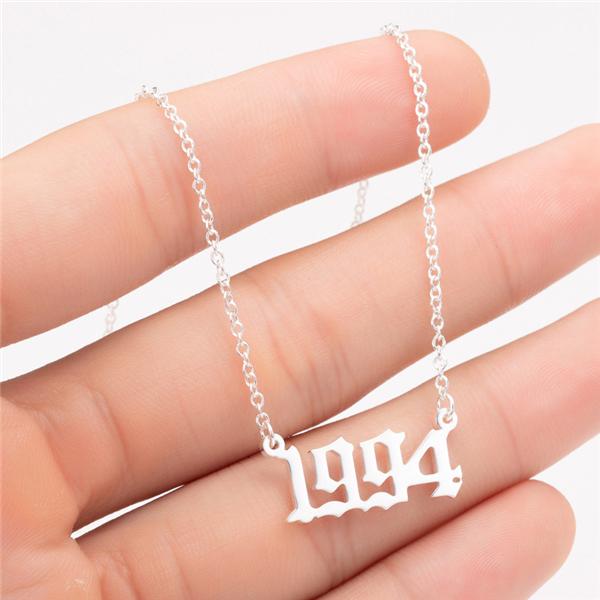 Prime & Pure 9K White Gold Birthyear Necklace 1994 - Prime & Pure