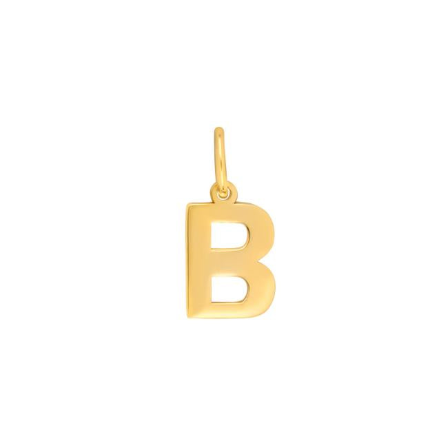 Prime & Pure 9K Yellow Gold Initial Pendant Letter B - Prime & Pure