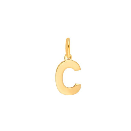 Prime & Pure 9K Yellow Gold Initial Pendant Letter C - Prime & Pure