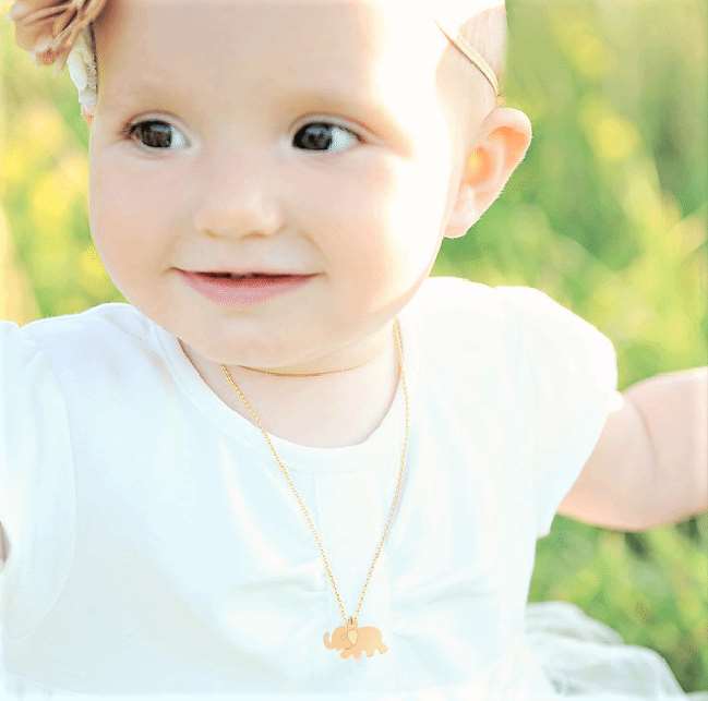 Baby Elephant Necklace a beautiful gift to make for your babies