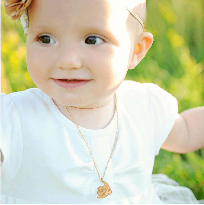 Baby Sleeping Moon Necklace - Prime & Pure