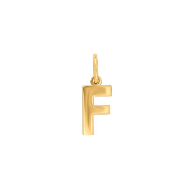 Prime & Pure 9K Yellow Gold Initial Pendant Letter F - Prime & Pure