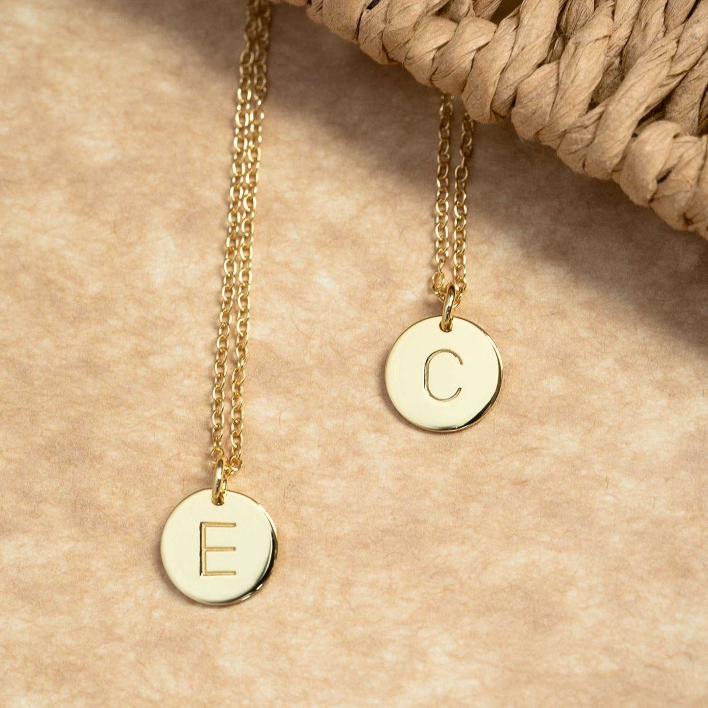 Engraved Disc Initial Necklace - Prime & Pure