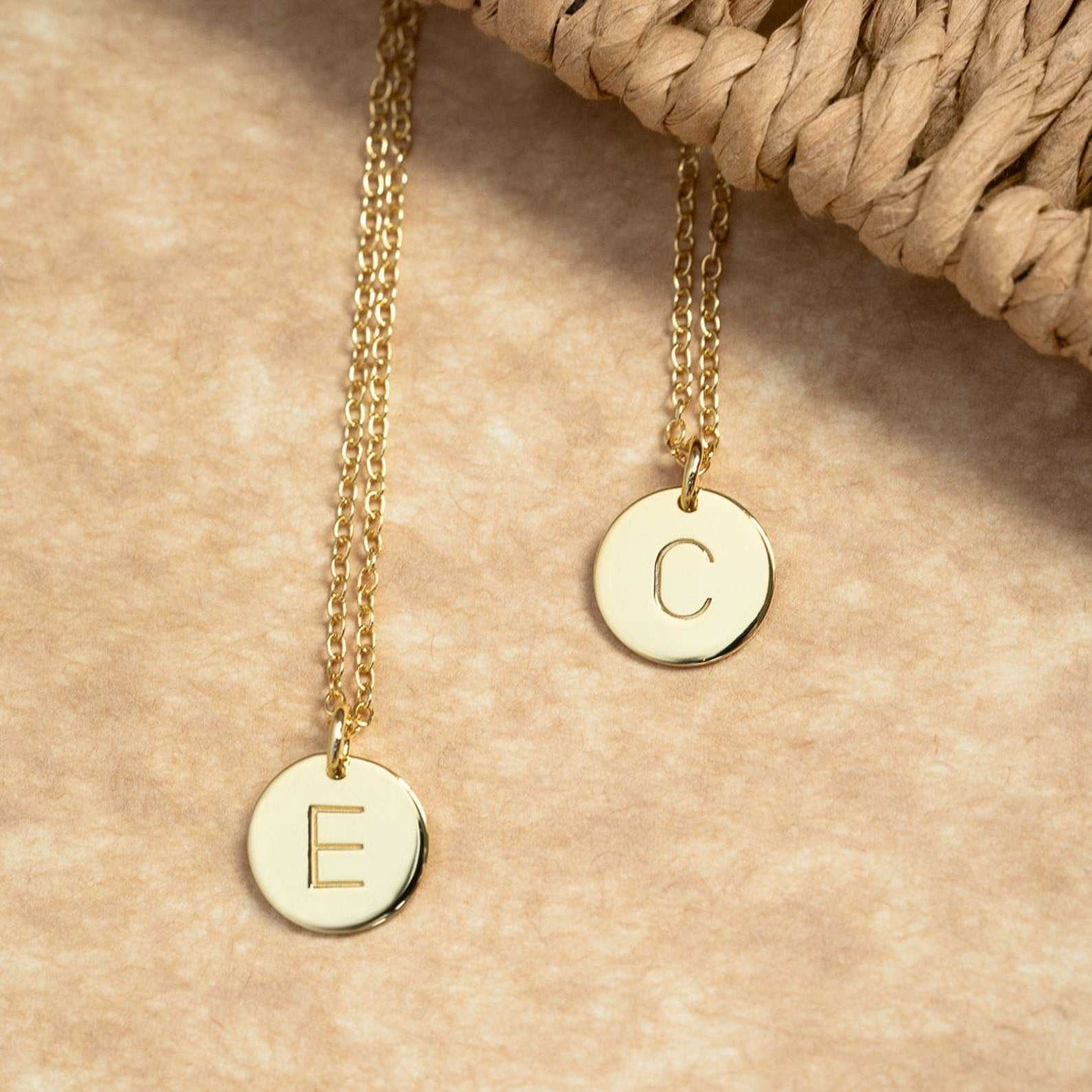 Engraved Disc Initial Necklace - Prime & Pure