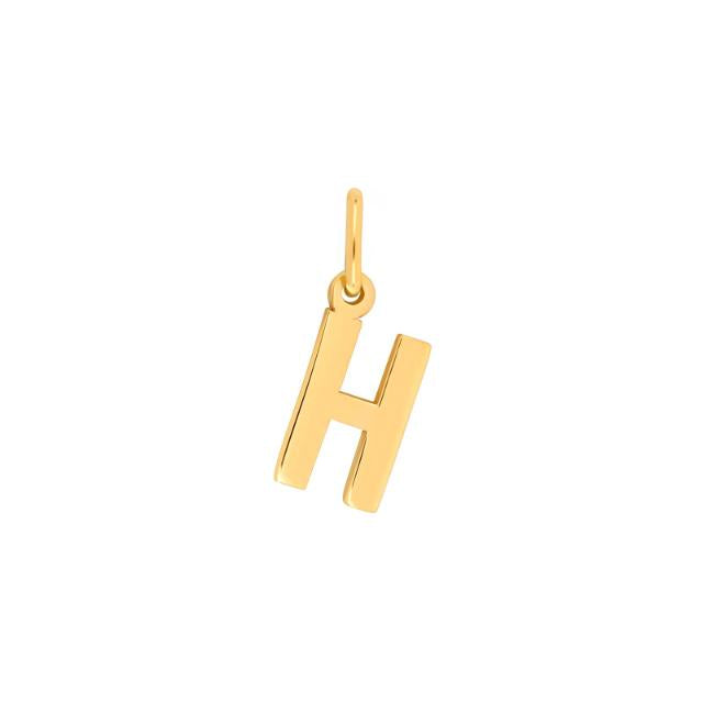 Prime & Pure 9K Yellow Gold Initial Pendant Letter H - Prime & Pure