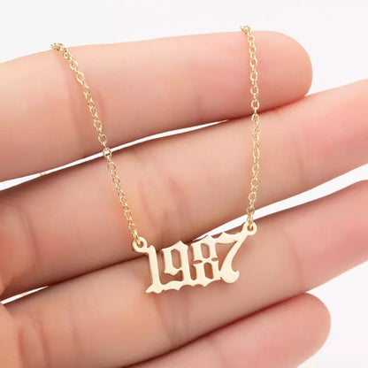 Prime & Pure 9K Yellow Gold Birthyear Necklace 1987 - Prime & Pure